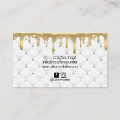 Carte De Visite Boulangerie de gâteau Glacé Gold Drift Luxury Blan (Dos)