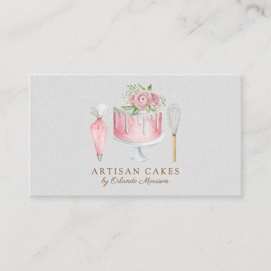 Carte De Visite Boulangerie de Gâteaux Élégants (Devant)