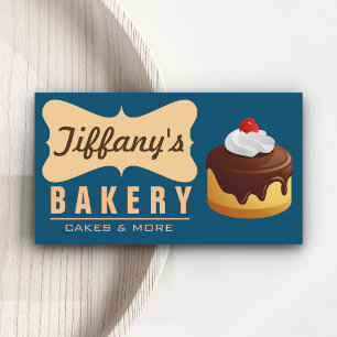 Carte De Visite Boulangerie de gâteaux élégants rétro mignons sucr