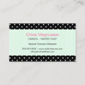 Carte De Visite Boulangerie de gâteaux en rose noir et menthe (Dos)