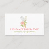 Carte De Visite Boulangerie de gâteaux floraux rose vif Restaurati (Devant)