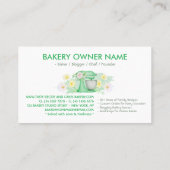 Carte De Visite Boulangerie de gâteaux floraux verts (Dos)