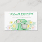 Carte De Visite Boulangerie de gâteaux floraux verts (Devant)