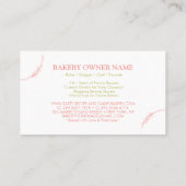 Carte De Visite Boulangerie de gâteaux Logo de restauration Flore  (Dos)