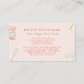 Carte De Visite Boulangerie De Gâteaux Restauration Florale Rose-B (Dos)