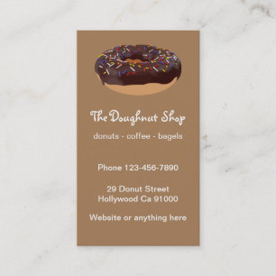 Carte De Visite Boulangerie De Magasin De Doughnut Et De Bagel
