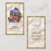 Carte De Visite Boulangerie de pâtisserie au gâteau au bleuet au c (Devant / Derrière)