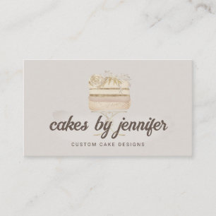 Carte De Visite Boulangerie de pâtisserie Beige Retro Pâtisserie D