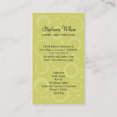 Carte De Visite Boulangerie de petit gâteau (Dos)