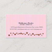 Carte De Visite Boulangerie de petit gâteau de chocolat (Dos)