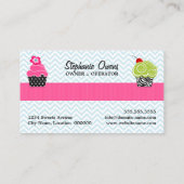Carte De Visite Boulangerie de petit gâteau de zigzag de Chevron (Dos)