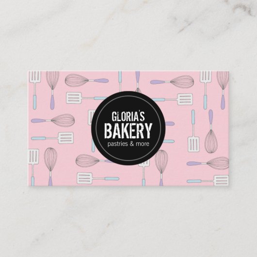 Carte De Visite Boulangerie de spatule Whisk Feminine (Devant)