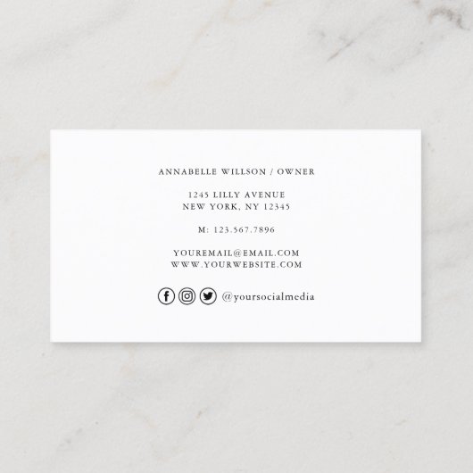 Carte De Visite Boulangerie de Whisk Floral (Dos)