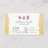 Carte De Visite Boulangerie d'ustensile de cuisson à l'aquarelle (Dos)