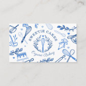 Carte De Visite Boulangerie d'ustensiles Royal Blue & White Baking (Devant)