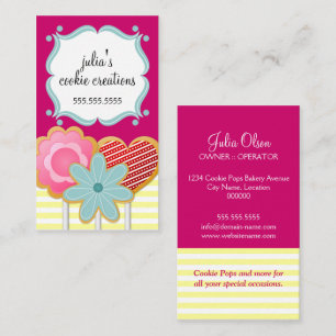Carte De Visite Boulangerie Élégante Cookie Pops