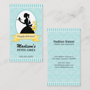 Carte De Visite Boulangerie élégante de petit gâteau de silhoue