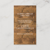 Carte De Visite Boulangerie en bois naturel (Dos)