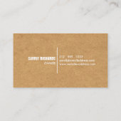 Carte De Visite Boulangerie en carton d'artisanat rustique / Resta (Dos)