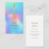 Carte De Visite Boulangerie en or Patisserie Arc-en-ciel Holograph (Devant / Derrière)