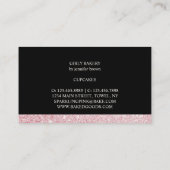 Carte De Visite Boulangerie en or Rose noir Sparkle Cupcake (Dos)