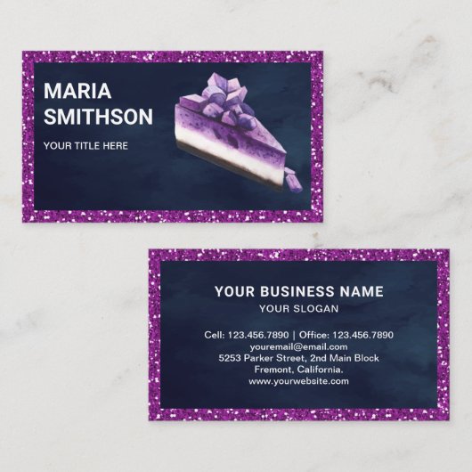 Carte De Visite Boulangerie en tranches de Parties scintillant pou (Devant / Derrière)