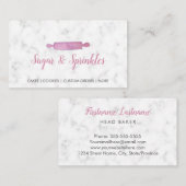 Carte De Visite Boulangerie et restauration Marbre rose (Devant / Derrière)