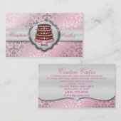 Carte De Visite Boulangerie étincelante de gâteau de damassé de (Devant / Derrière)