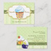 Carte De Visite Boulangerie fine Cupcake Green (Devant / Derrière)