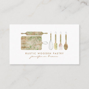 Carte De Visite Boulangerie Fleur Rustique mignon chef
