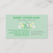 Carte De Visite Boulangerie Florale Vert Pâtisserie Chef Cuisine U (Dos)