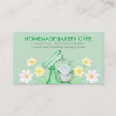 Carte De Visite Boulangerie Florale Vert Pâtisserie Chef Cuisine U (Devant)