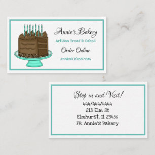 Carte De Visite Boulangerie   G. d'anniversaire   Turquoise et noi