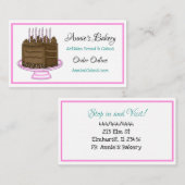 Carte De Visite Boulangerie | G. d'anniversaire | Turquoise et ros (Devant / Derrière)