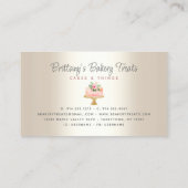Carte De Visite Boulangerie Gâteau Blush Parties scintillant Rose  (Dos)