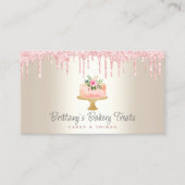 Carte De Visite Boulangerie Gâteau Blush Parties scintillant Rose  (Devant)