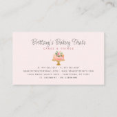 Carte De Visite Boulangerie Gâteau Blush Parties scintillant Rose  (Dos)