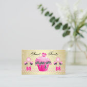 Carte De Visite Boulangerie Gâteau Pop Cupcake Pink Gold Zebra  (Debout devant)