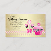 Carte De Visite Boulangerie Gâteau Pop Cupcake Pink Gold Zebra  (Dos)