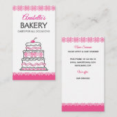 Carte De Visite boulangerie, gâteaux faits main, pâtisserie, artis (Devant / Derrière)