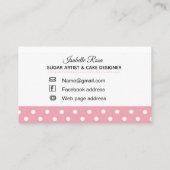 Carte De Visite boulangerie, gâteaux faits main, pâtisserie, faite (Dos)