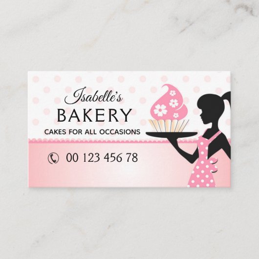 Carte De Visite boulangerie, gâteaux faits main, pâtisserie, faite (Devant)