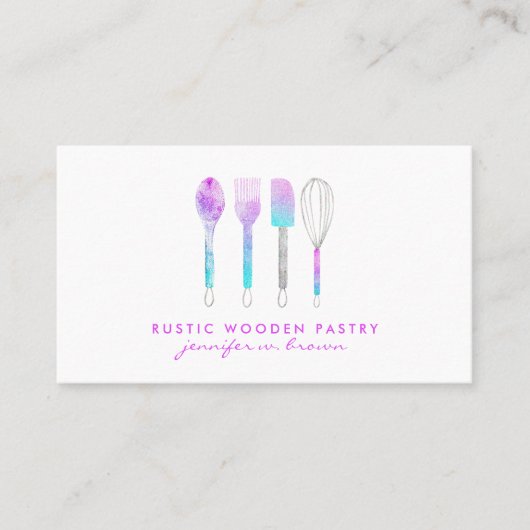 Carte De Visite Boulangerie glitz décoration de gâteau maison (Devant)