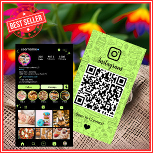 Carte de visite boulangerie Instagram chef lime ve