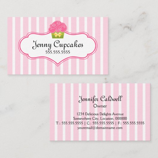 Carte De Visite Boulangerie lunatique de petit gâteau (Devant / Derrière)