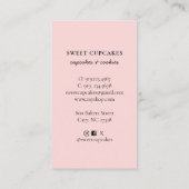 Carte De Visite Boulangerie Macaron Cute Cupcake Rose (Dos)