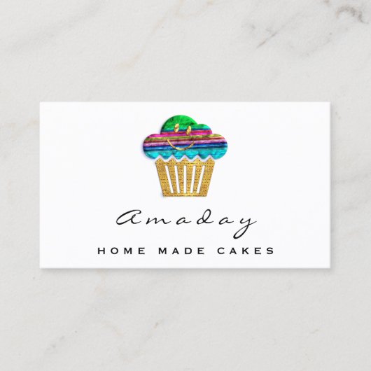 Carte De Visite Boulangerie Maison Gâteaux Fabriqués Logo Muffin C (Devant)
