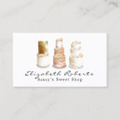 Carte De Visite Boulangerie Mariage Gâteau Or (Devant)