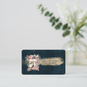 Carte De Visite Boulangerie, Mélangeur Floral, Bleu Brosse (Debout devant)