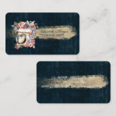 Carte De Visite Boulangerie, Mélangeur Floral, Bleu Brosse (Devant / Derrière)